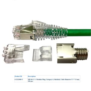 Modular Plug, Category 6, Shielded, Cable Diameter 5.7–7.0 mm P/N: 6-2111989-3