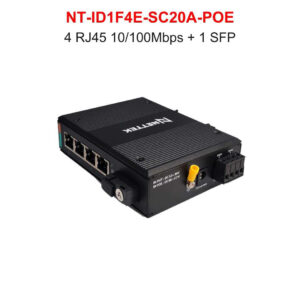 Bộ Chuyển Đổi Quang Điện Tiêu Chuẩn Công Nghiệp 2 Sợi Quang Chế Độ Singlemode. NETTEK NT-ID1F4E-SC20A-POE
