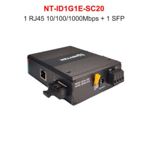 Bộ Chuyển Đổi Quang Điện Tiêu Chuẩn Công Nghiệp 2 Sợi Quang Chế Độ Singlemode. NETTEK NT-ID1G1E-SC20