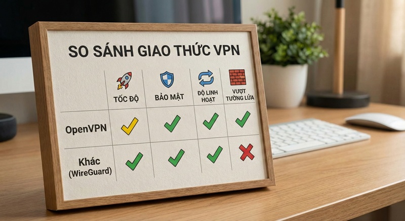 Bang so sanh OpenVPN vs WireGuard ve toc do bao mat va tinh nang moi nhat 2025