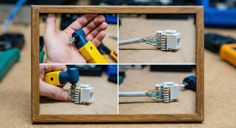 Hướng dẫn sử dụng tool nhấn mạng đúng kỹ thuật với chiều dao cắt hướng ra ngoài