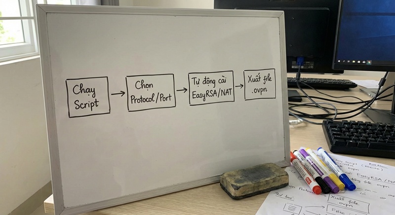 Quy trinh cai dat OpenVPN Server tu dong bang Bash Script tren Linux