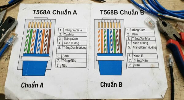 Hướng dẫn bấm dây mạng chuẩn T568A/B: Kỹ thuật & Sơ đồ 2025 - VNS
